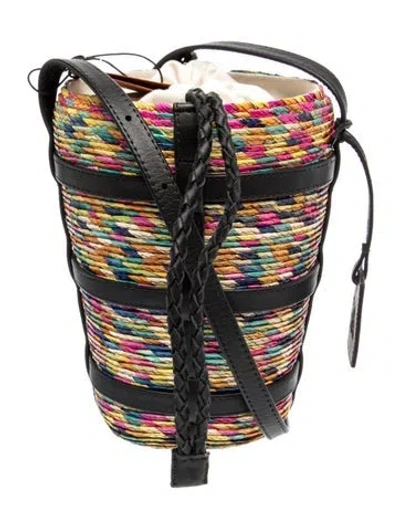Pre-owned Altuzarra Straw Bucket Bag In Multi