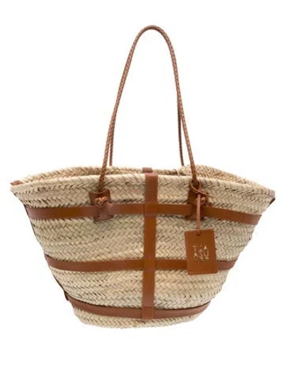 Pre-owned Altuzarra Straw Bucket Bag In Neutral