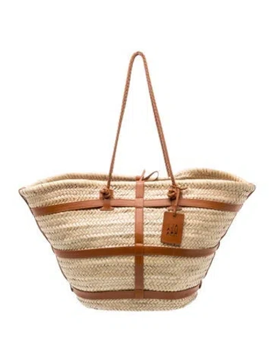 Pre-owned Altuzarra Straw Bucket Bag In Neutral