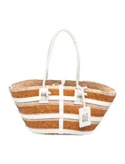 Pre-owned Altuzarra Straw Bucket Bag W/ Tags In Neutral