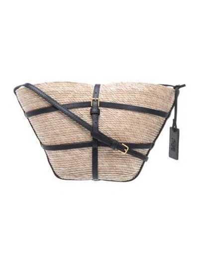 Pre-owned Altuzarra Straw Messenger Bag In Neutral