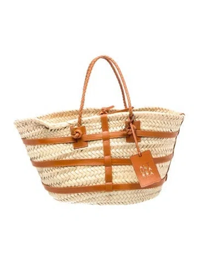 Pre-owned Altuzarra Straw Top Handle Bag In Neutral