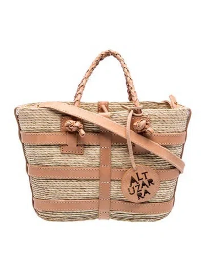 Pre-owned Altuzarra Straw Top Handle Bag In Neutral