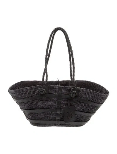Pre-owned Altuzarra Straw Tote In Blue