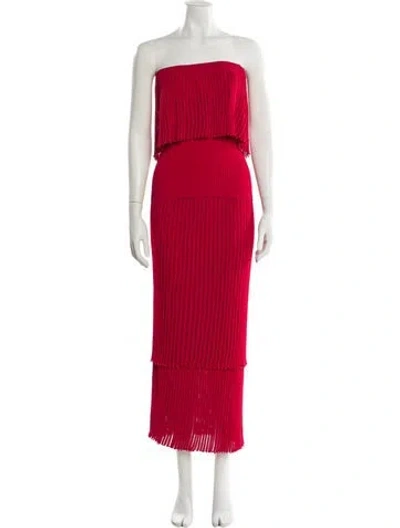 Pre-owned Altuzarra Striped Beaded Accents Skirt Set In Red
