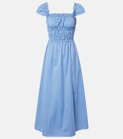 Altuzarra Striped Cotton Midi Dress In Blue