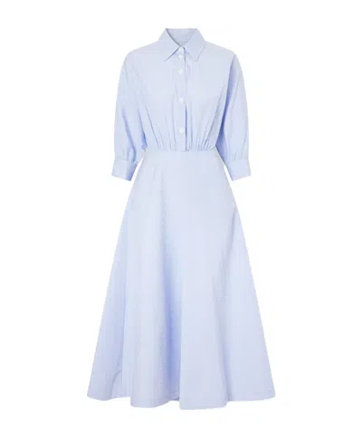 Altuzarra Striped Cotton-poplin Midi Dress In Blue
