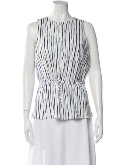 Pre-owned Altuzarra Striped Crew Neck Blouse W/ Tags In White