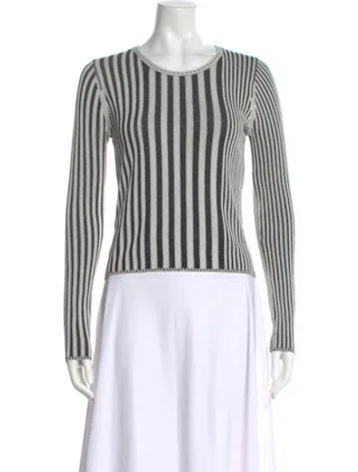 Pre-owned Altuzarra Striped Crew Neck Sweater In Black