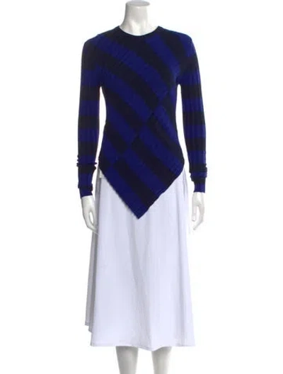 Pre-owned Altuzarra Striped Crew Neck Sweater In Blue