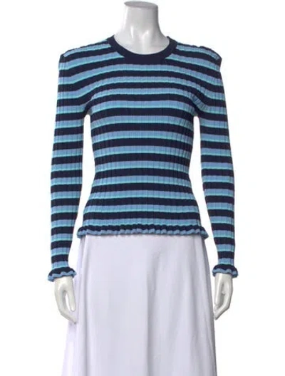 Pre-owned Altuzarra Striped Crew Neck Sweater In Blue