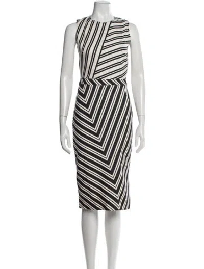 Pre-owned Altuzarra Striped Knee-length Dress In Black/white