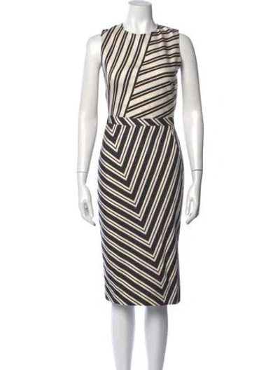 Pre-owned Altuzarra Striped Knee-length Dress In Black/white