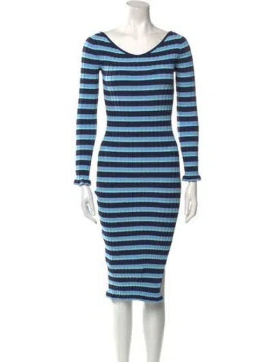 Pre-owned Altuzarra Striped Knee-length Dress In Blue