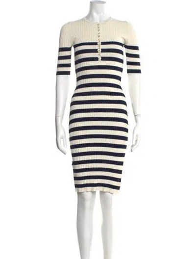 Pre-owned Altuzarra Striped Knee-length Dress In Neutral
