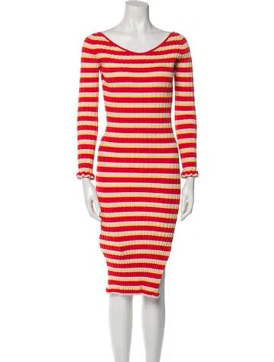 Pre-owned Altuzarra Striped Knee-length Dress In Red