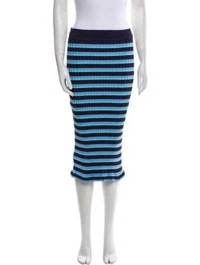 Pre-owned Altuzarra Striped Knee-length Skirt In Blue