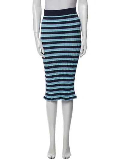 Pre-owned Altuzarra Striped Knee-length Skirt In Blue