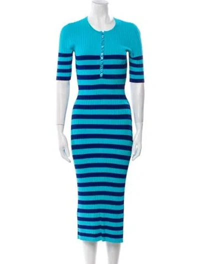 Pre-owned Altuzarra Striped Long Dress In Blue