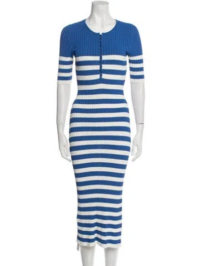 Pre-owned Altuzarra Striped Long Dress In Blue
