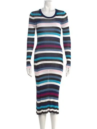 Pre-owned Altuzarra Striped Long Dress In Blue