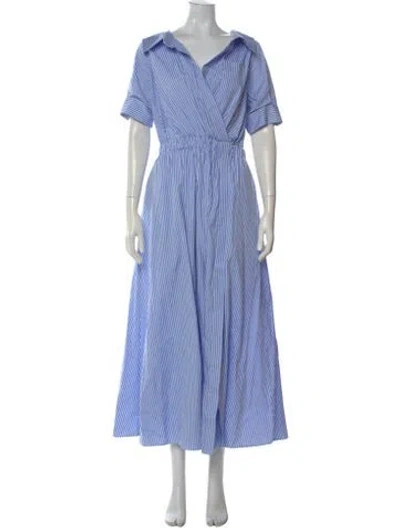 Pre-owned Altuzarra Striped Long Dress In Blue