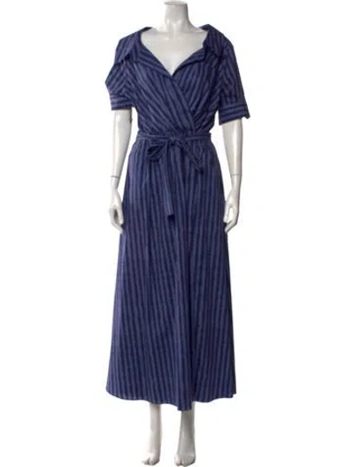 Pre-owned Altuzarra Striped Long Dress In Blue