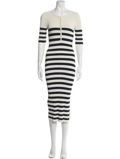 Pre-owned Altuzarra Striped Long Dress In Neutral