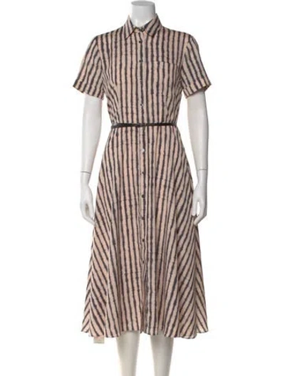 Pre-owned Altuzarra Striped Long Dress In Neutral