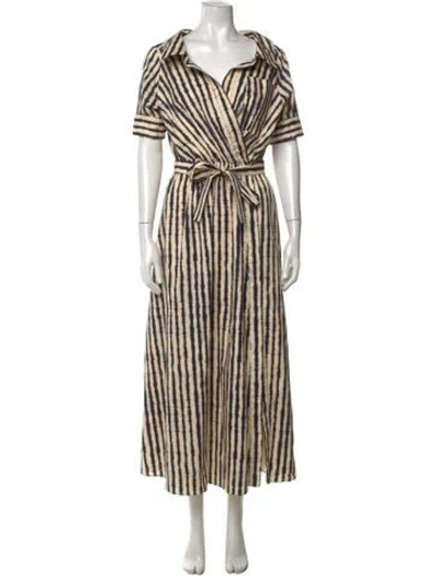 Pre-owned Altuzarra Striped Long Dress In Neutrals