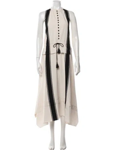 Pre-owned Altuzarra Striped Long Dress In Neutrals
