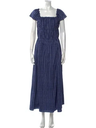 Pre-owned Altuzarra Striped Long Dress W/ Tags In Blue