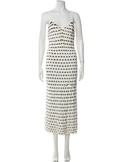Pre-owned Altuzarra Striped Long Dress In White