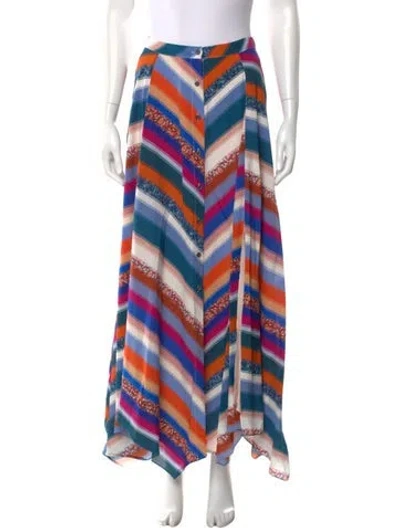 Pre-owned Altuzarra Striped Long Skirt In Blue/orange