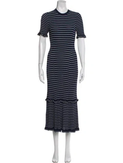 Pre-owned Altuzarra Striped Midi Length Dress In Blue