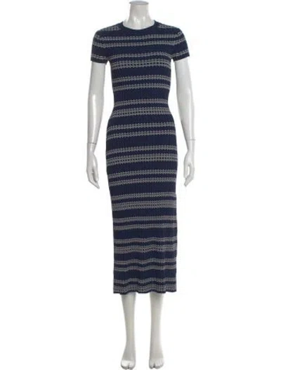 Pre-owned Altuzarra Striped Midi Length Dress In Blue