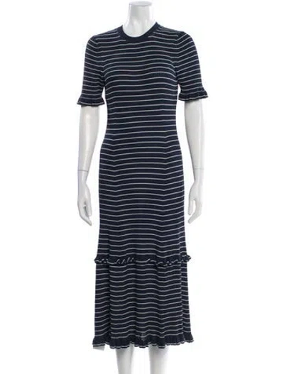 Pre-owned Altuzarra Striped Midi Length Dress In Blue