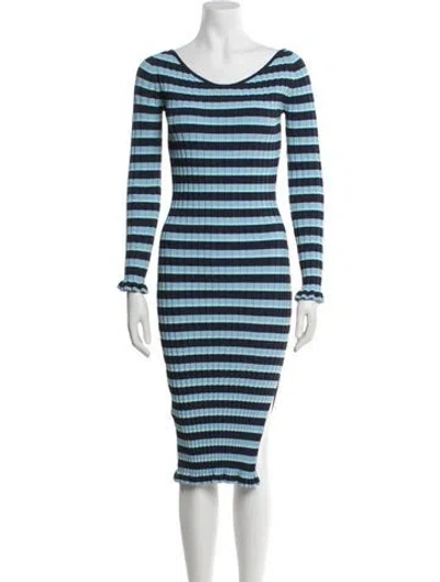 Pre-owned Altuzarra Striped Midi Length Dress In Blue