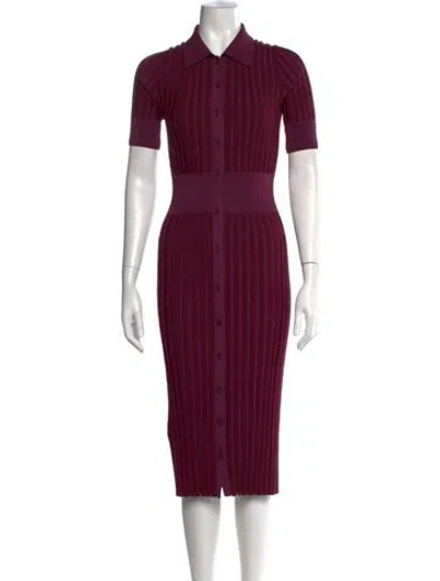 Pre-owned Altuzarra Striped Midi Length Dress In Burgundy