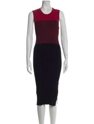 Pre-owned Altuzarra Striped Midi Length Dress In Gray