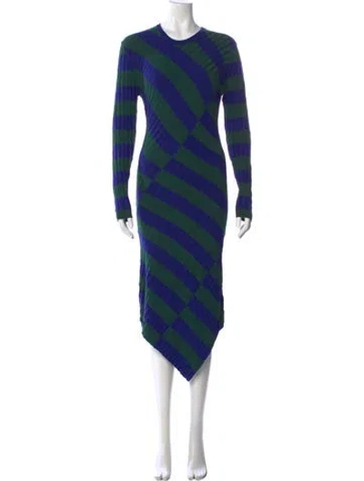 Pre-owned Altuzarra Striped Midi Length Dress In Green
