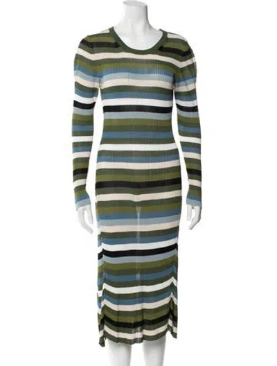 Pre-owned Altuzarra Striped Midi Length Dress In Multi