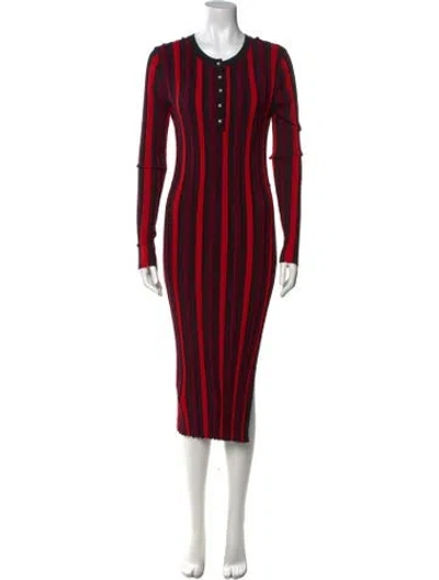 Pre-owned Altuzarra Striped Midi Length Dress In Multi