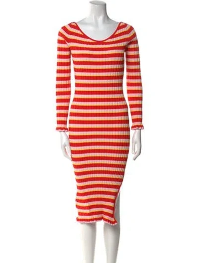 Pre-owned Altuzarra Striped Midi Length Dress In Multi
