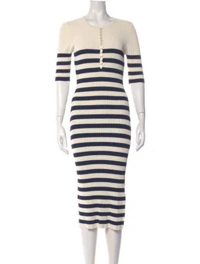 Pre-owned Altuzarra Striped Midi Length Dress In Neutral