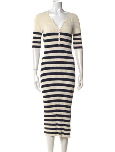Pre-owned Altuzarra Striped Midi Length Dress In Neutral