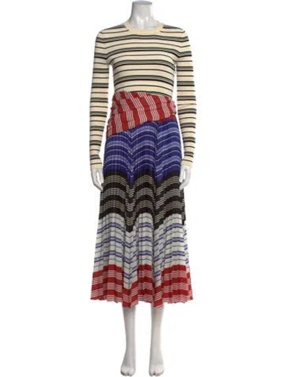 Pre-owned Altuzarra Striped Midi Length Dress In Neutrals