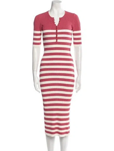 Pre-owned Altuzarra Striped Midi Length Dress In Pink