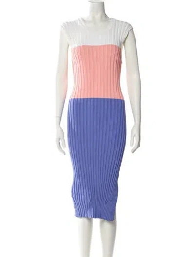 Pre-owned Altuzarra Striped Midi Length Dress In Purple