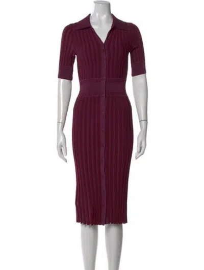 Pre-owned Altuzarra Striped Midi Length Dress In Purple